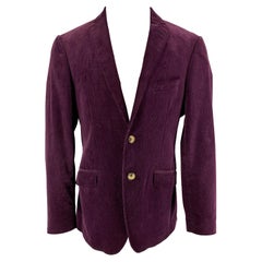 ETRO Size 40 Purple Corduroy Cotton Notch Lapel Sport Coat
