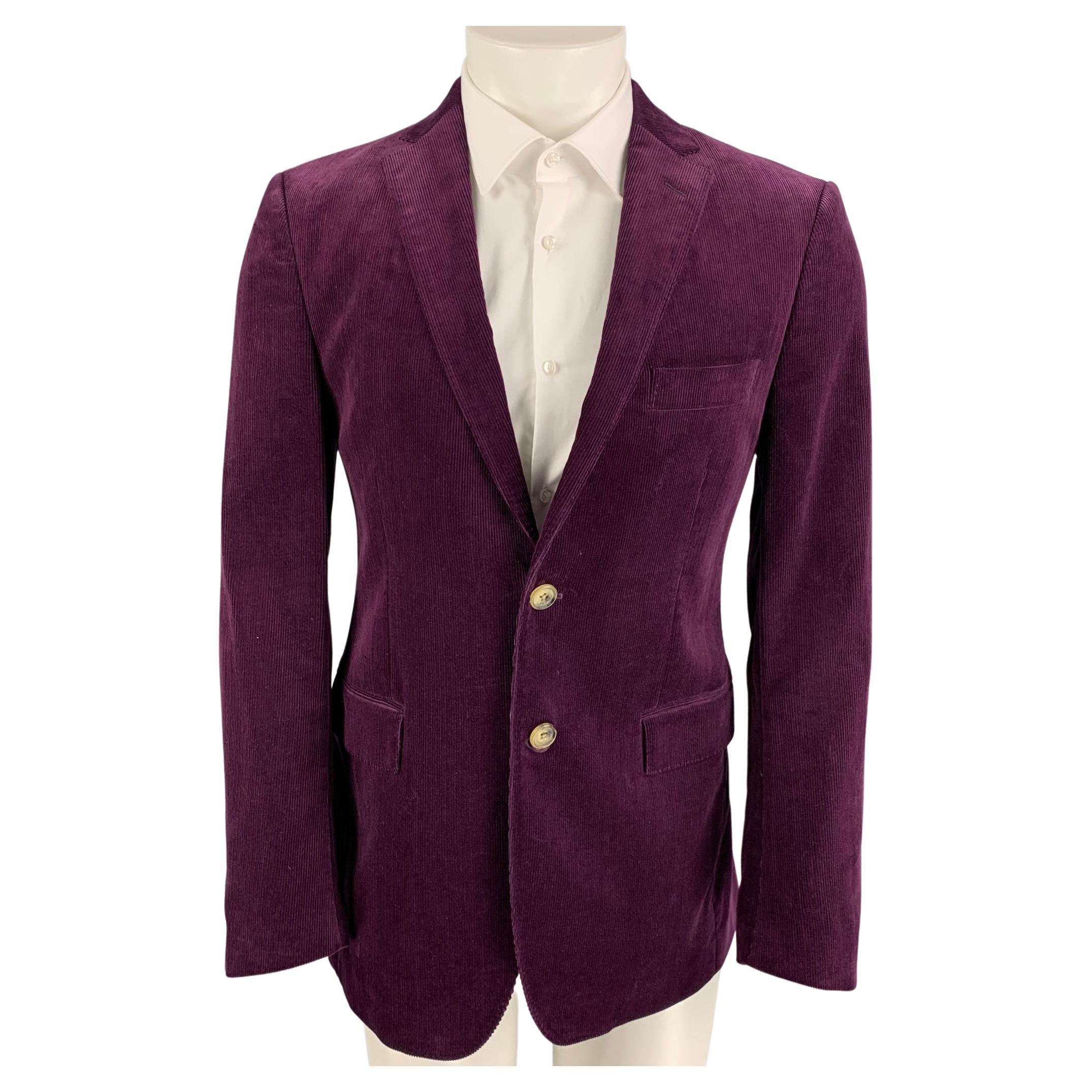 ETRO Size 40 Purple Corduroy Cotton Notch Lapel Sport Coat