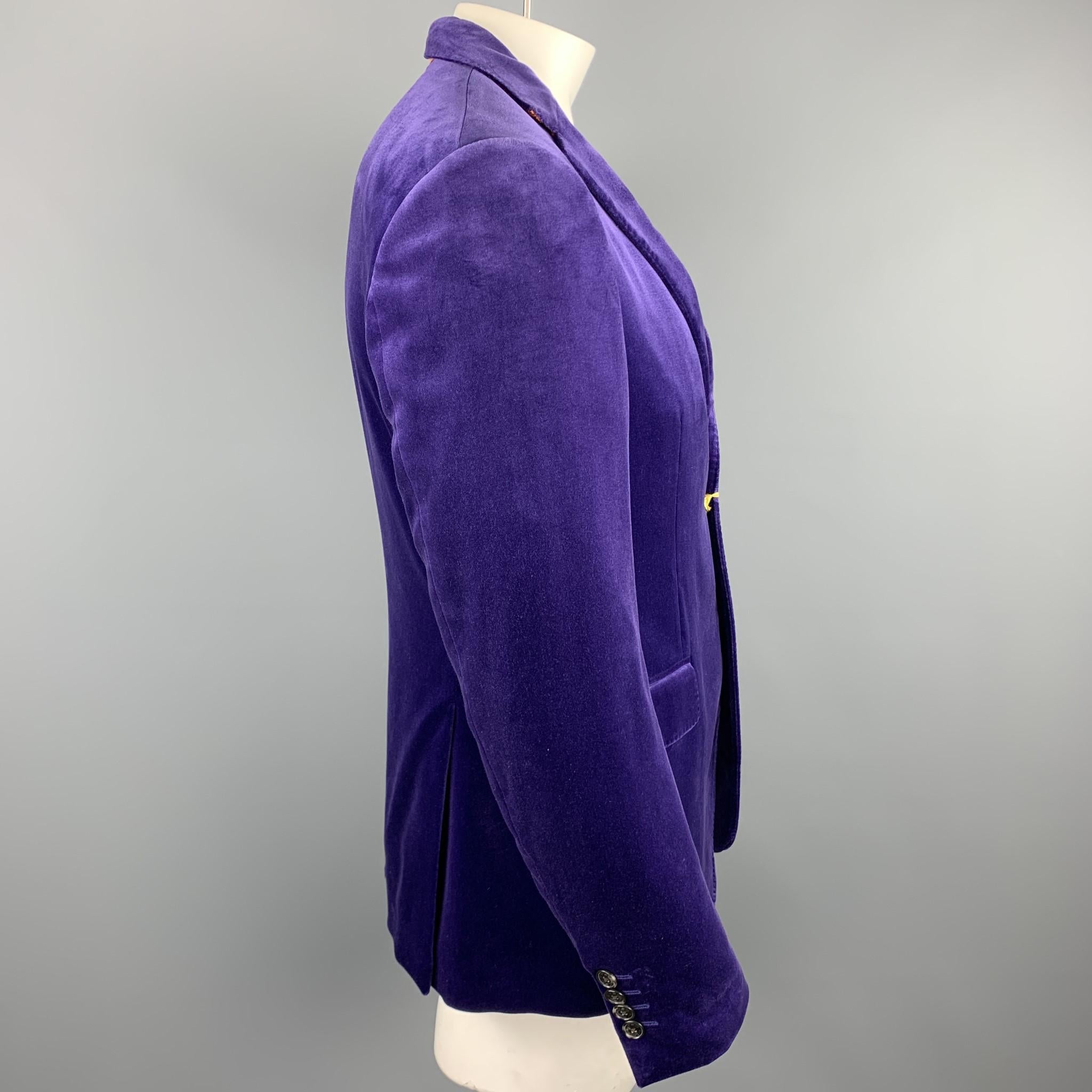 ETRO Size 40 Purple Solid Velvet Notch Lapel Sport Coat In New Condition In San Francisco, CA
