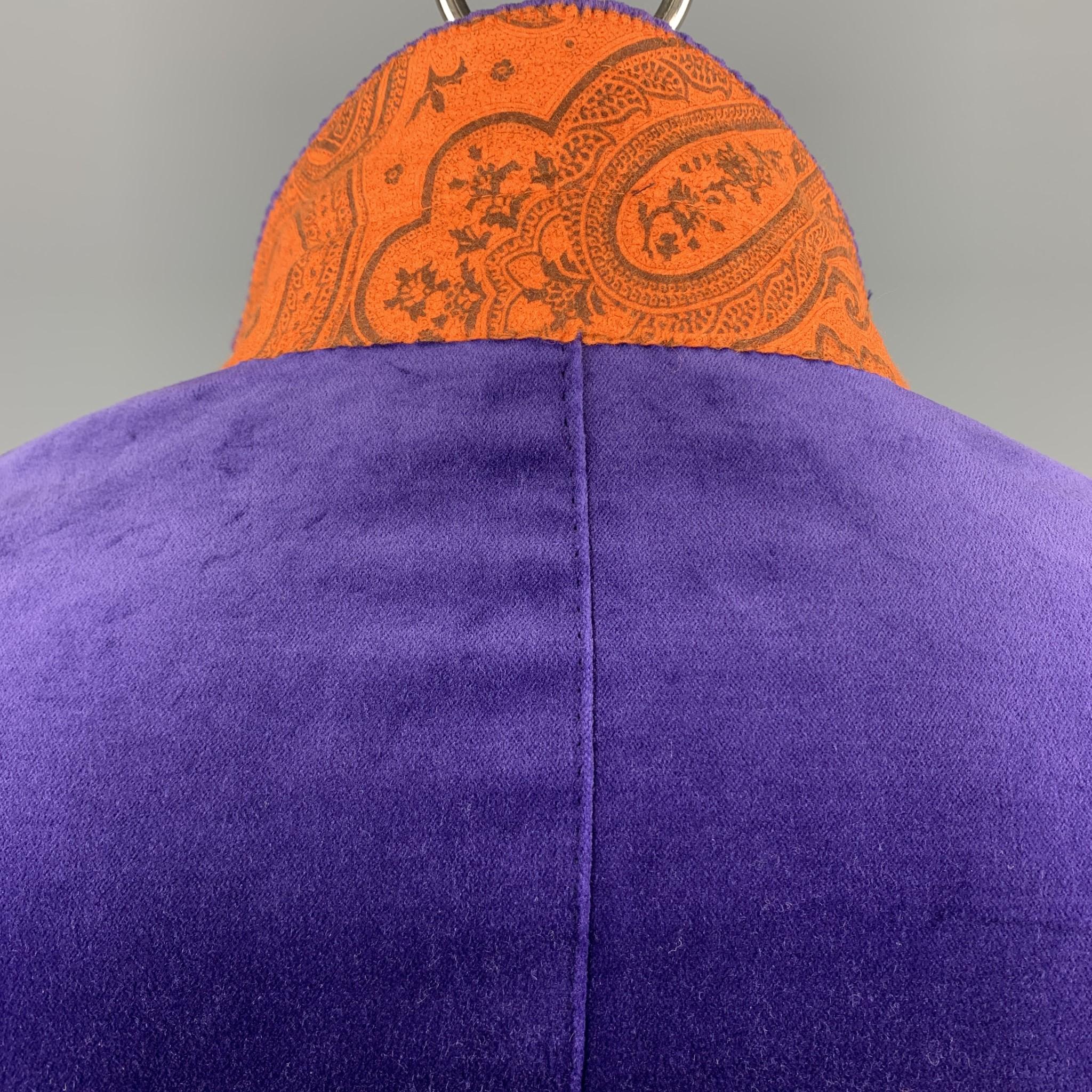 ETRO Size 40 Purple Solid Velvet Notch Lapel Sport Coat 3