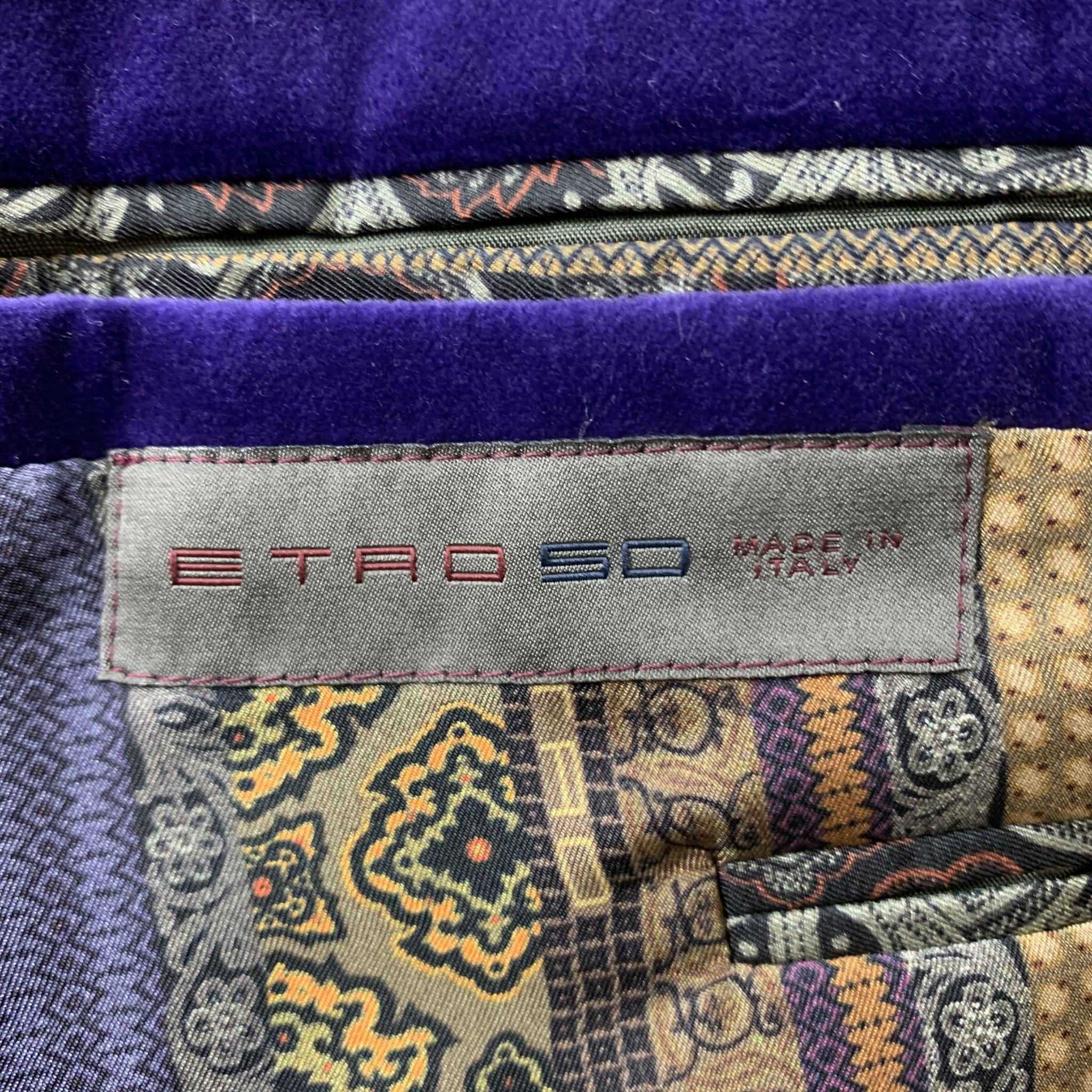 ETRO Size 40 Purple Solid Velvet Notch Lapel Sport Coat 5