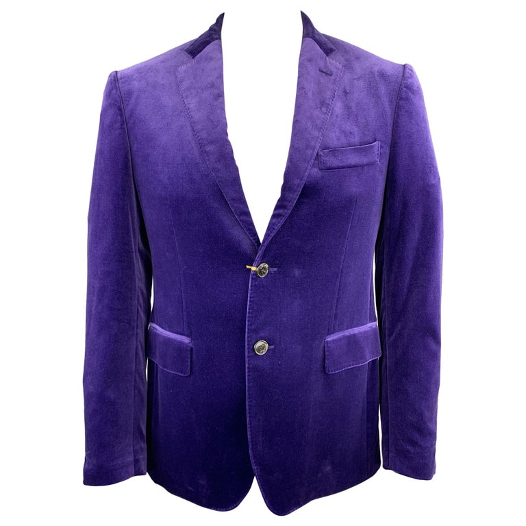 ETRO Size 40 Purple Solid Velvet Notch Lapel Sport Coat at 1stDibs