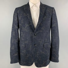 ETRO Size 42 Black Grey Abstract Wool Blend Sport Coat