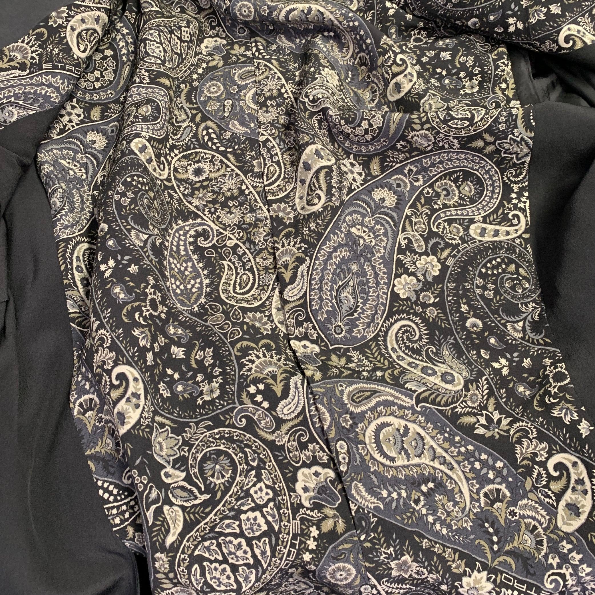 ETRO Size 42 Giacche Black Beaded Wool Notch Lapel Sport Coat For Sale 3