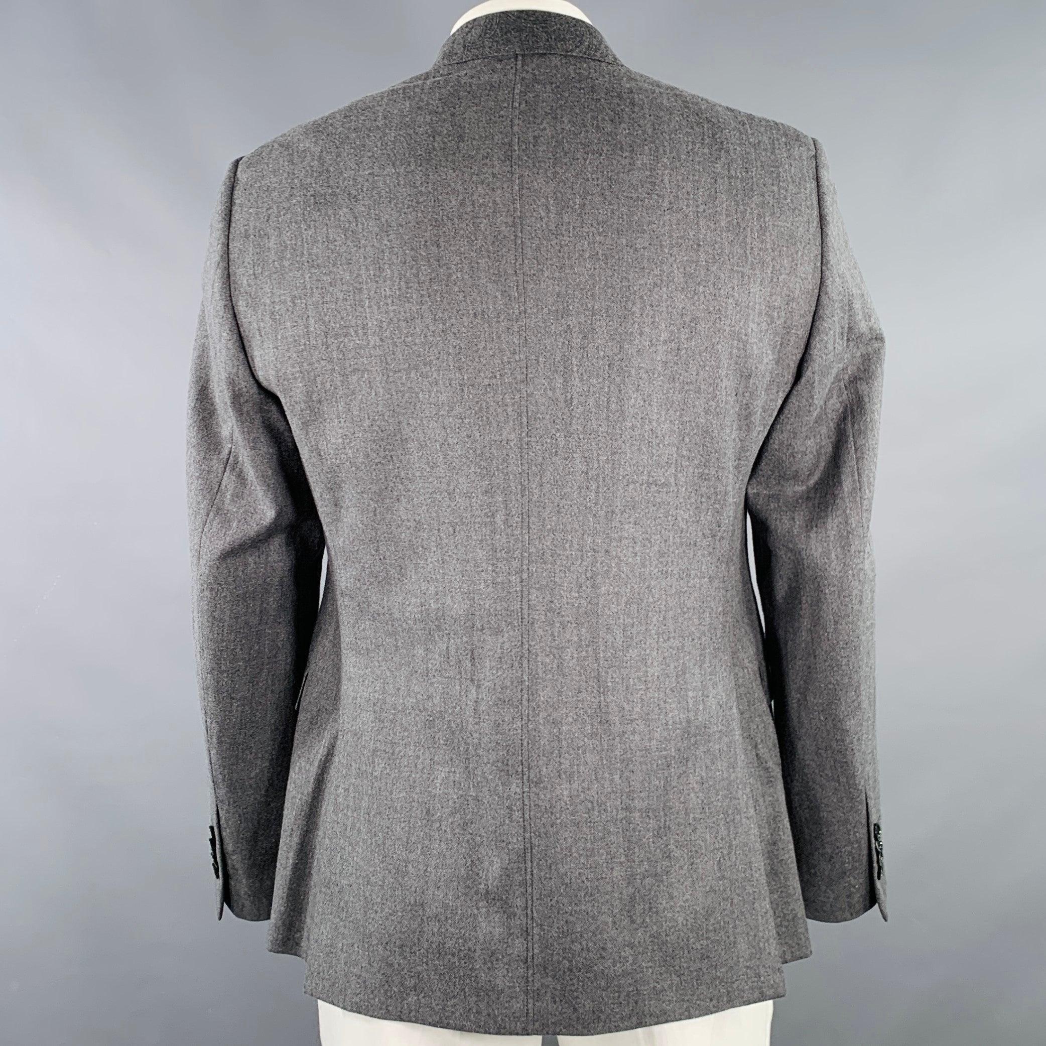 Men's ETRO Size 42 Grey Wool Blend Paisley Trim Single Breasted Sport Coat For Sale