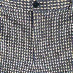ETRO Size 42 Navy Blue Print Viscose Blend Flat Front Dress Pants