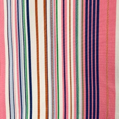 ETRO Size 42 Pink Multi Color Stripe Cotton Spread Collar Long Sleeve Shirt
