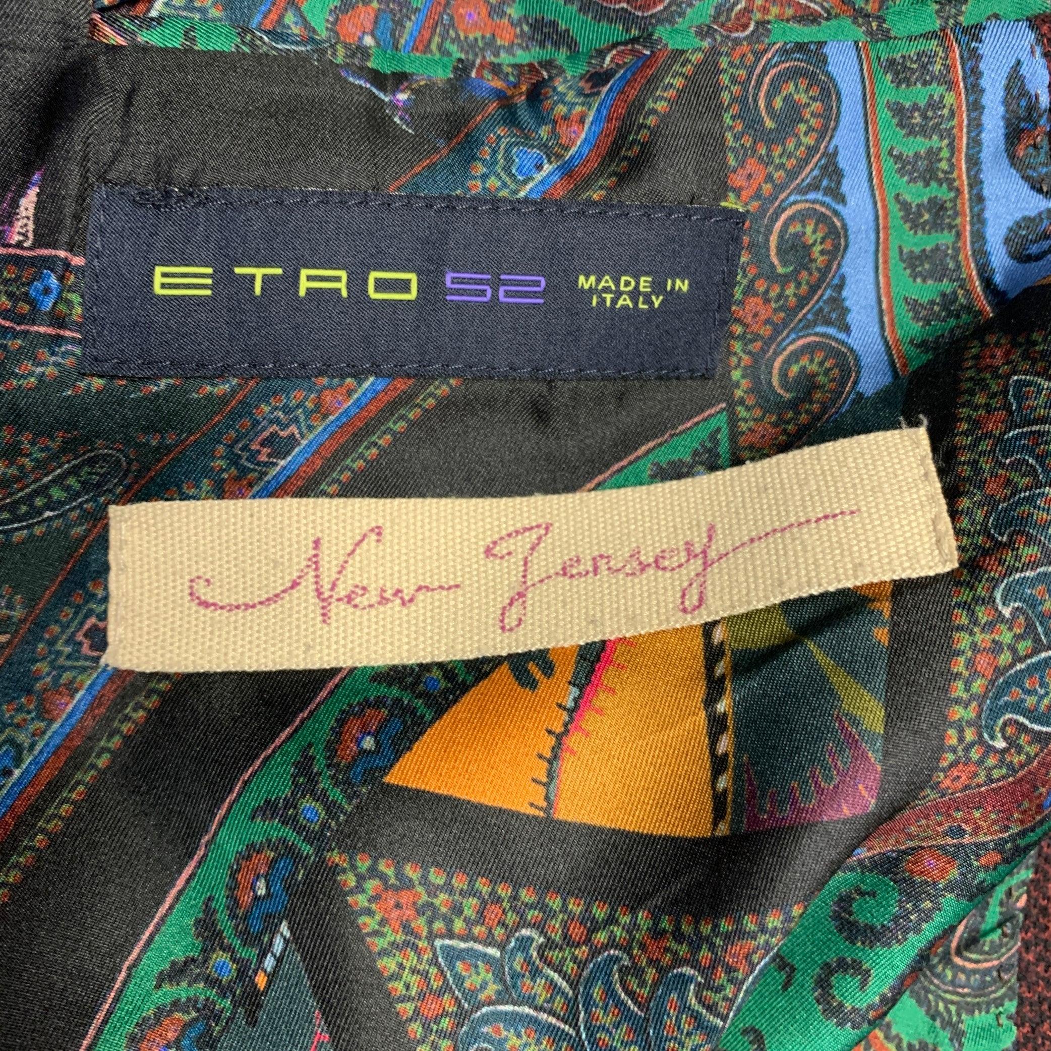 ETRO Größe 42 Rot Schwarz Glenplaid Wolle Kontrastbesatz Revers Sportmantel im Angebot 4