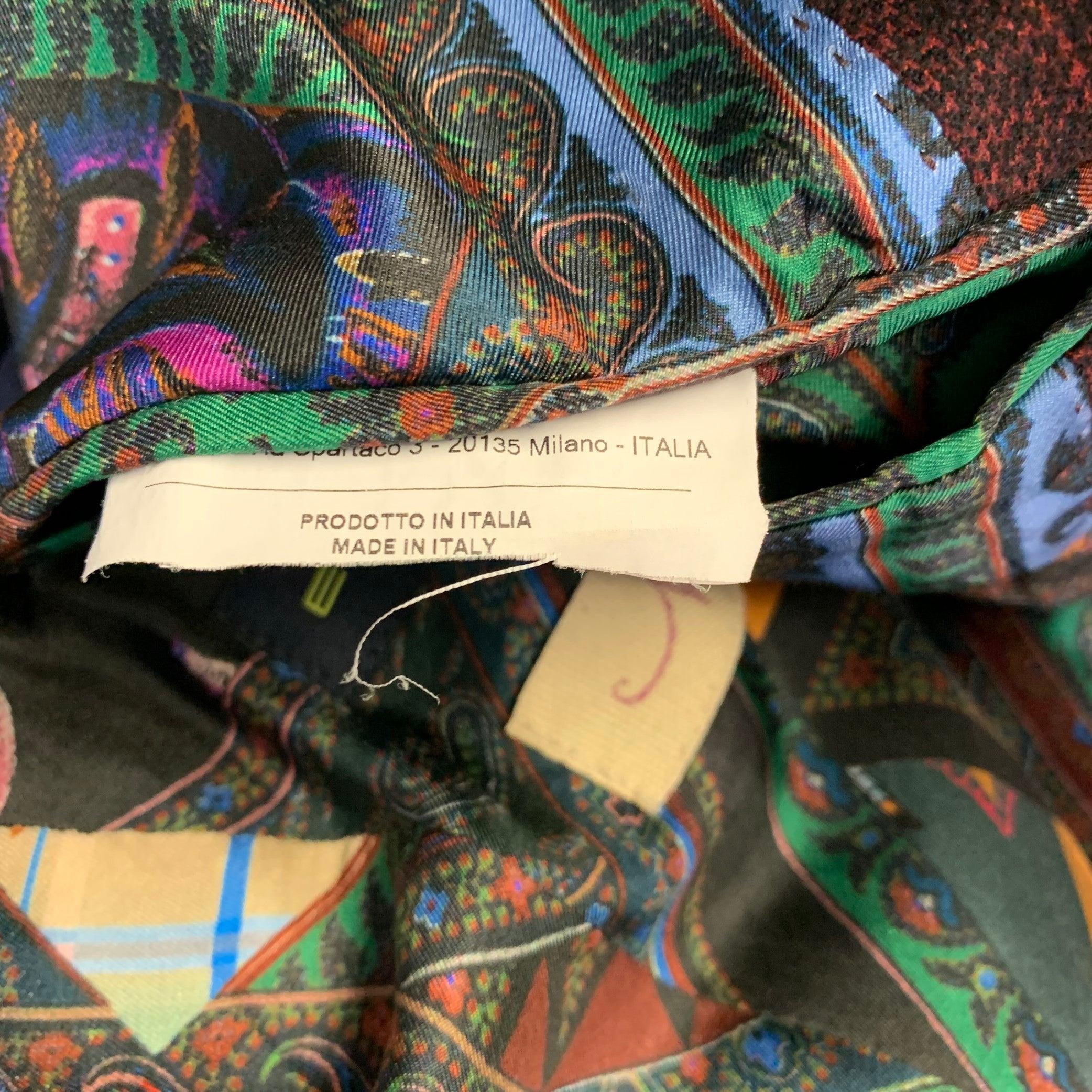 ETRO Größe 42 Rot Schwarz Glenplaid Wolle Kontrastbesatz Revers Sportmantel im Angebot 5