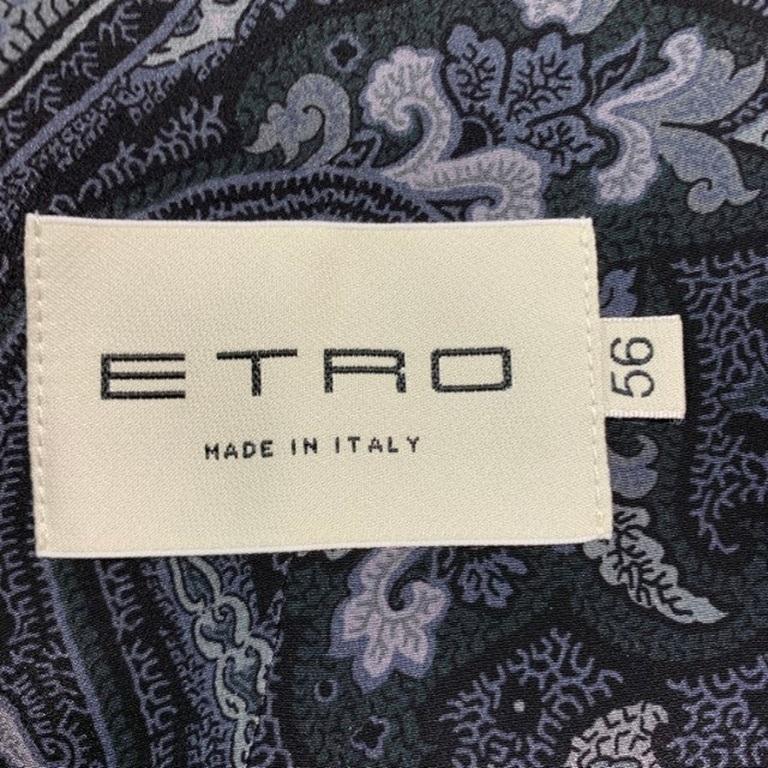ETRO Size 46 Black Grey Jacquard Polyester Blend Vest For Sale 1