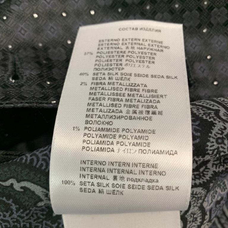 ETRO Size 46 Black Grey Jacquard Polyester Blend Vest For Sale 3