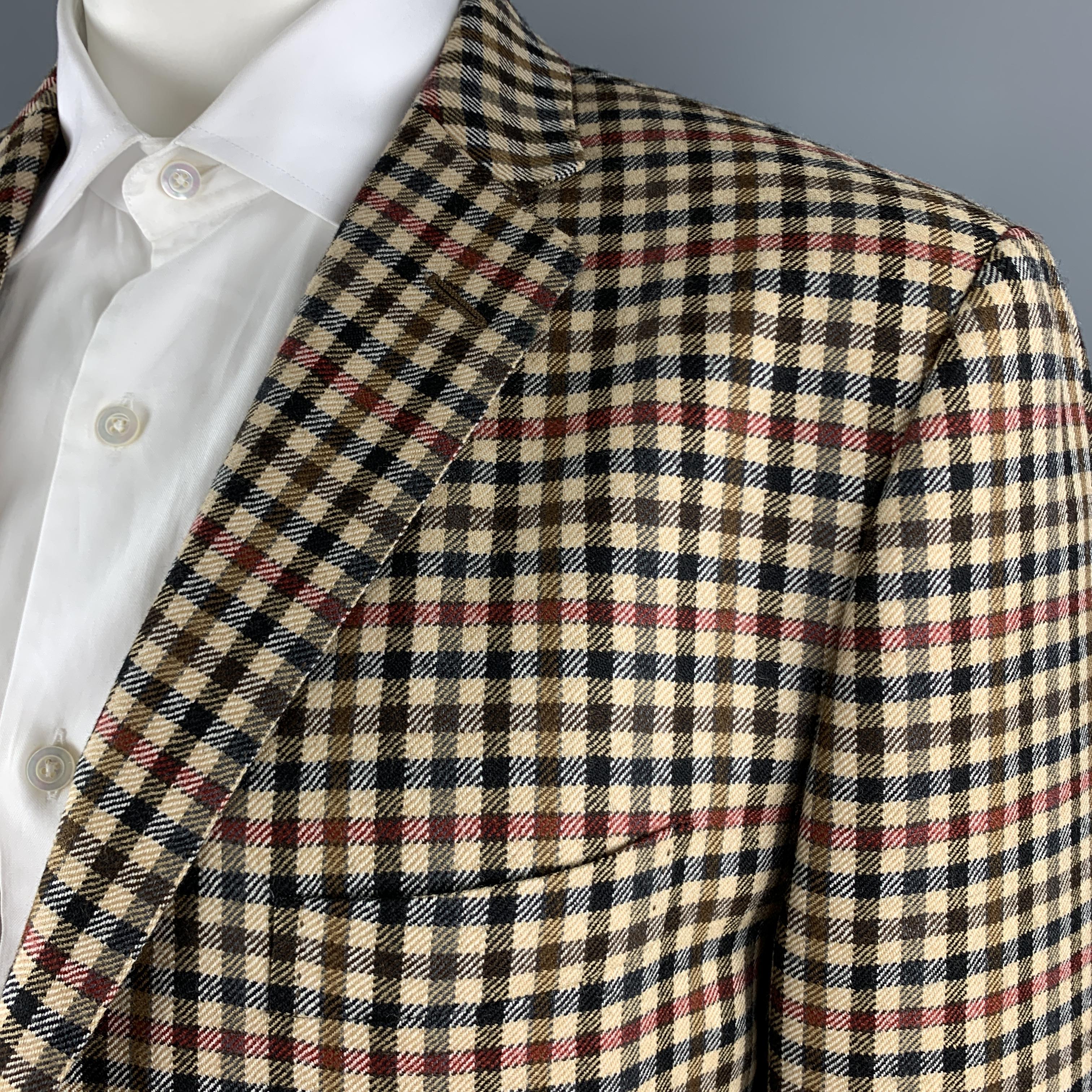 brown checkered suit