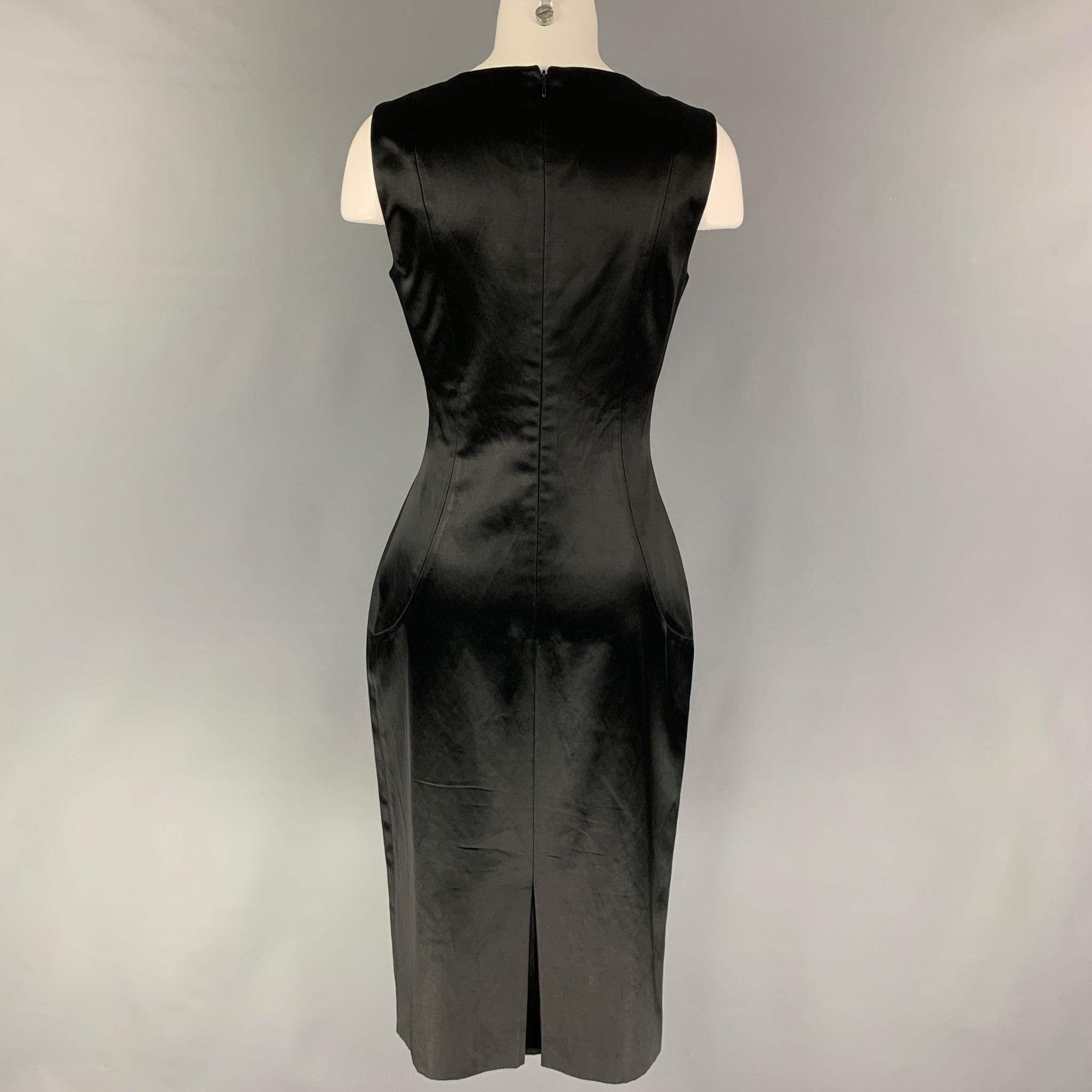 ETRO Size 6 Black Cotton Blend Sleeveless Cocktail Dress In Good Condition For Sale In San Francisco, CA