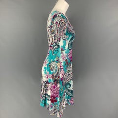 ETRO Size 6 Green Multi-Color Viscose Paisley Dress