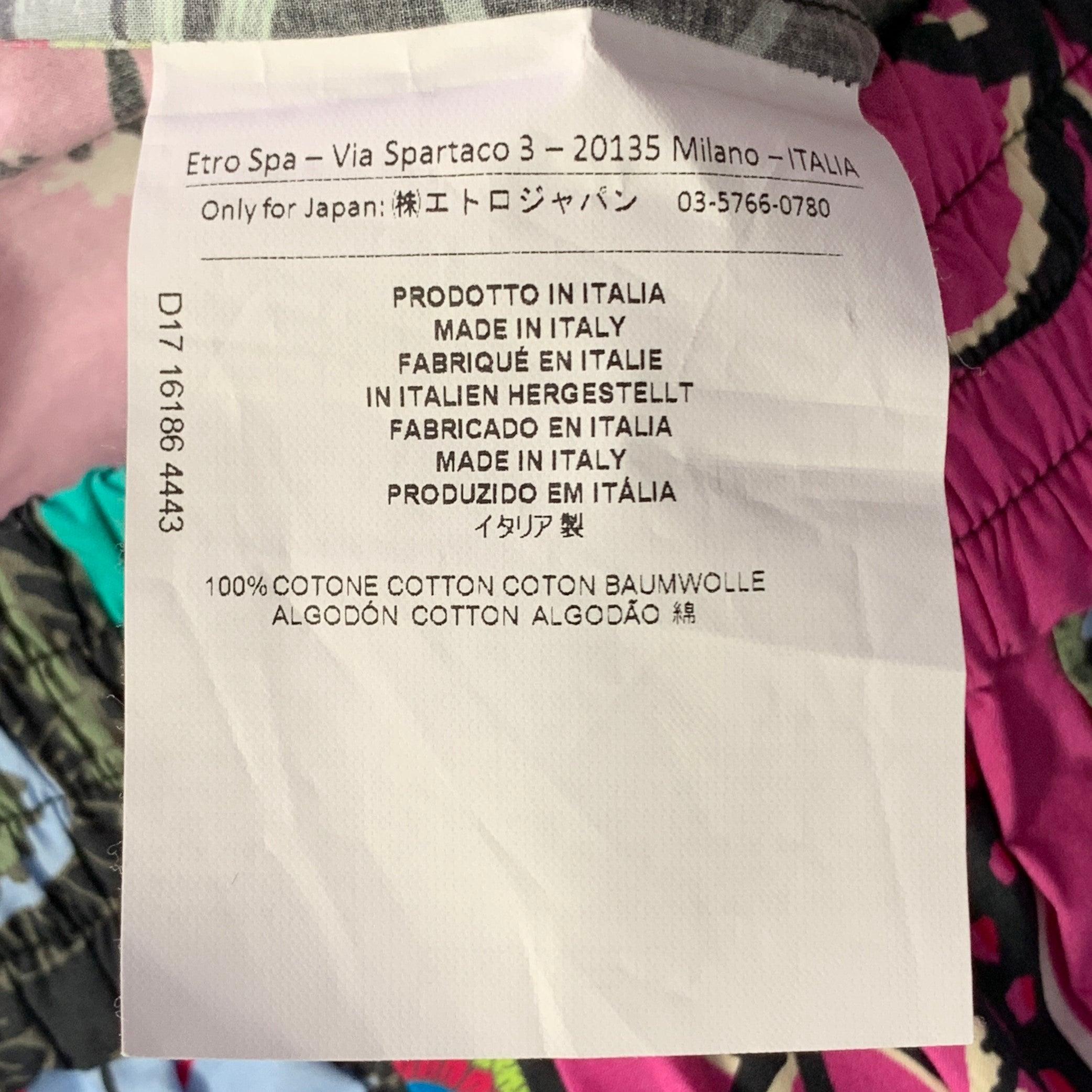 ETRO Size 8 Multi-Color Cotton Mixed Florals Elastic Waistband Midi Skirt In Excellent Condition For Sale In San Francisco, CA