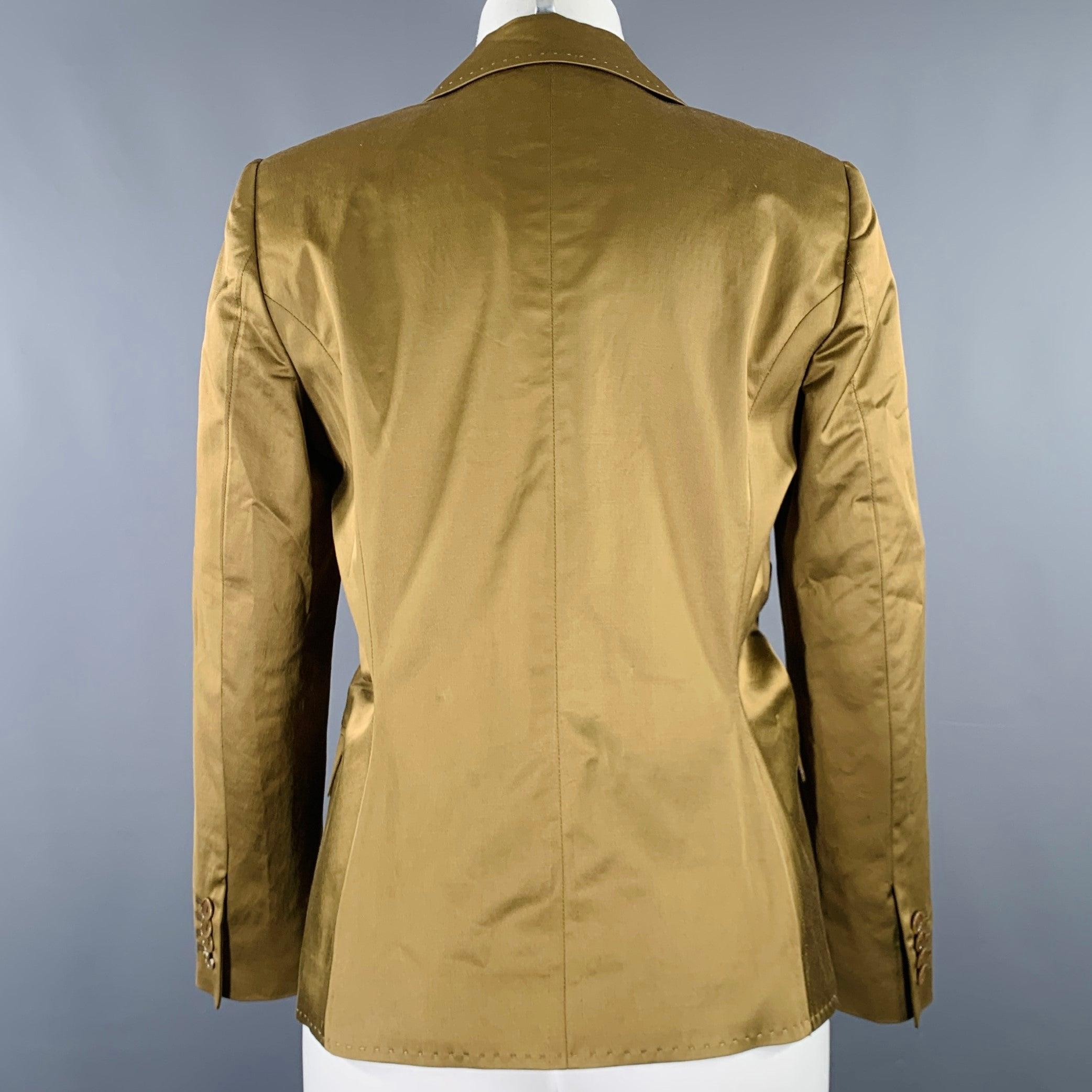 Marrone Etro taglia 8 Giacca Blazer a petto singolo increspata in misto cotone di Oliver in vendita