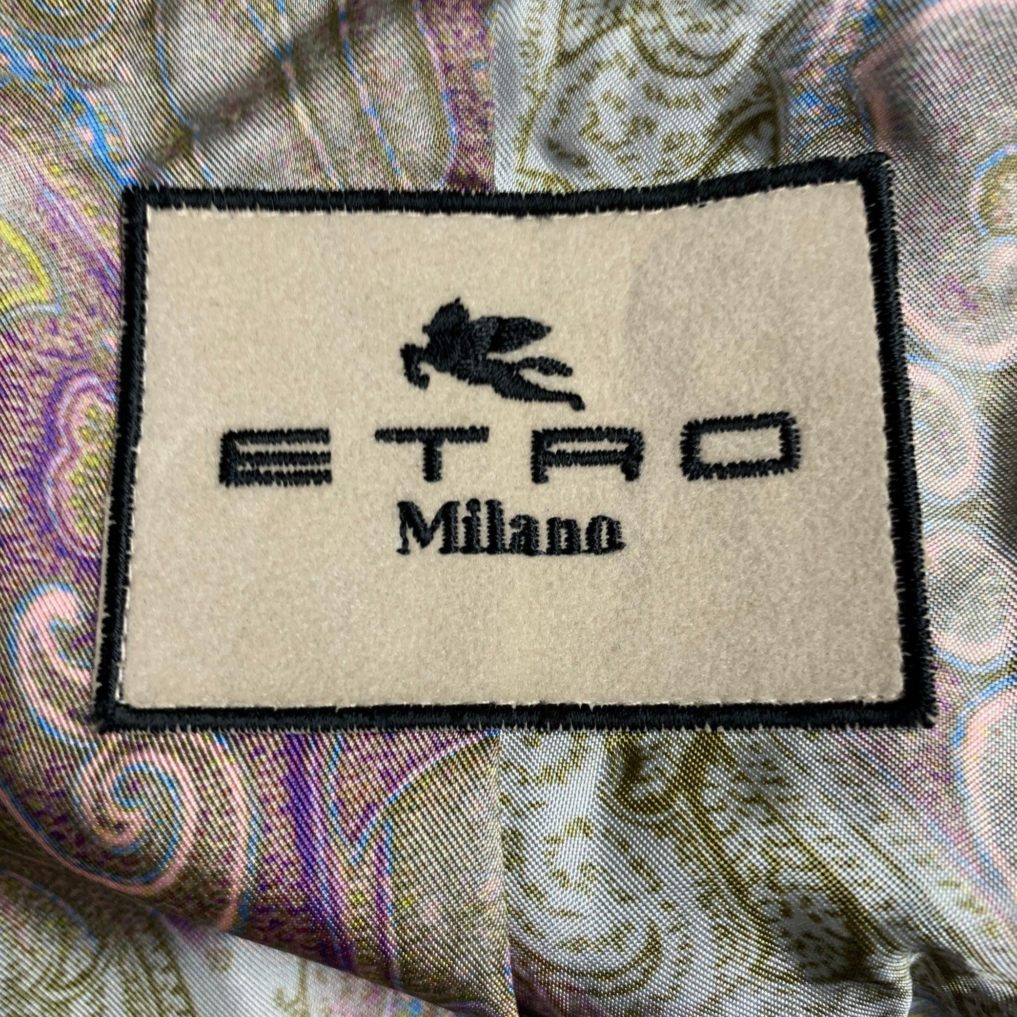 Etro taglia 8 Giacca Blazer a petto singolo increspata in misto cotone di Oliver in vendita 1