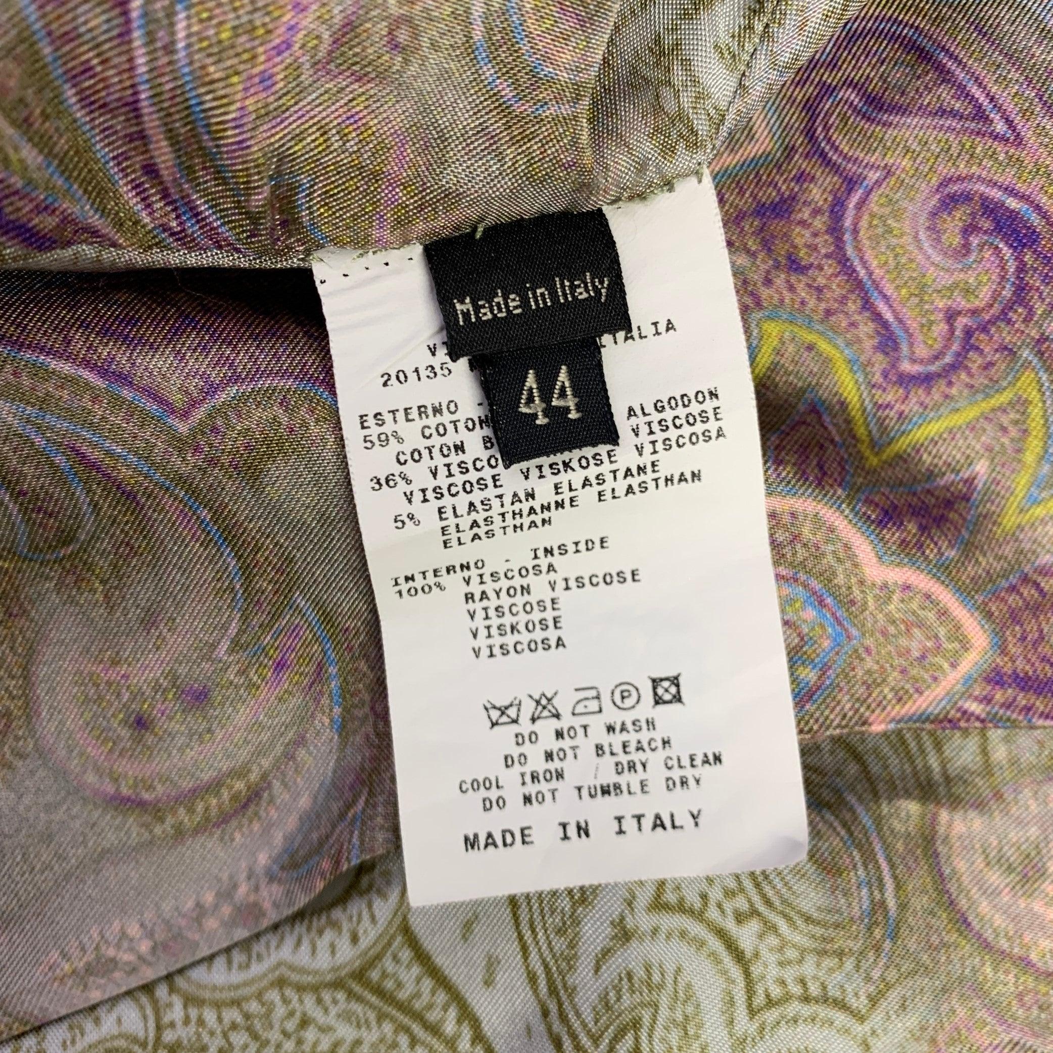 Etro taglia 8 Giacca Blazer a petto singolo increspata in misto cotone di Oliver in vendita 2