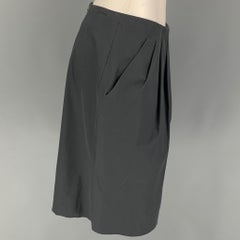 ETRO Size 8 Slate Cotton Blend Pleated Skirt
