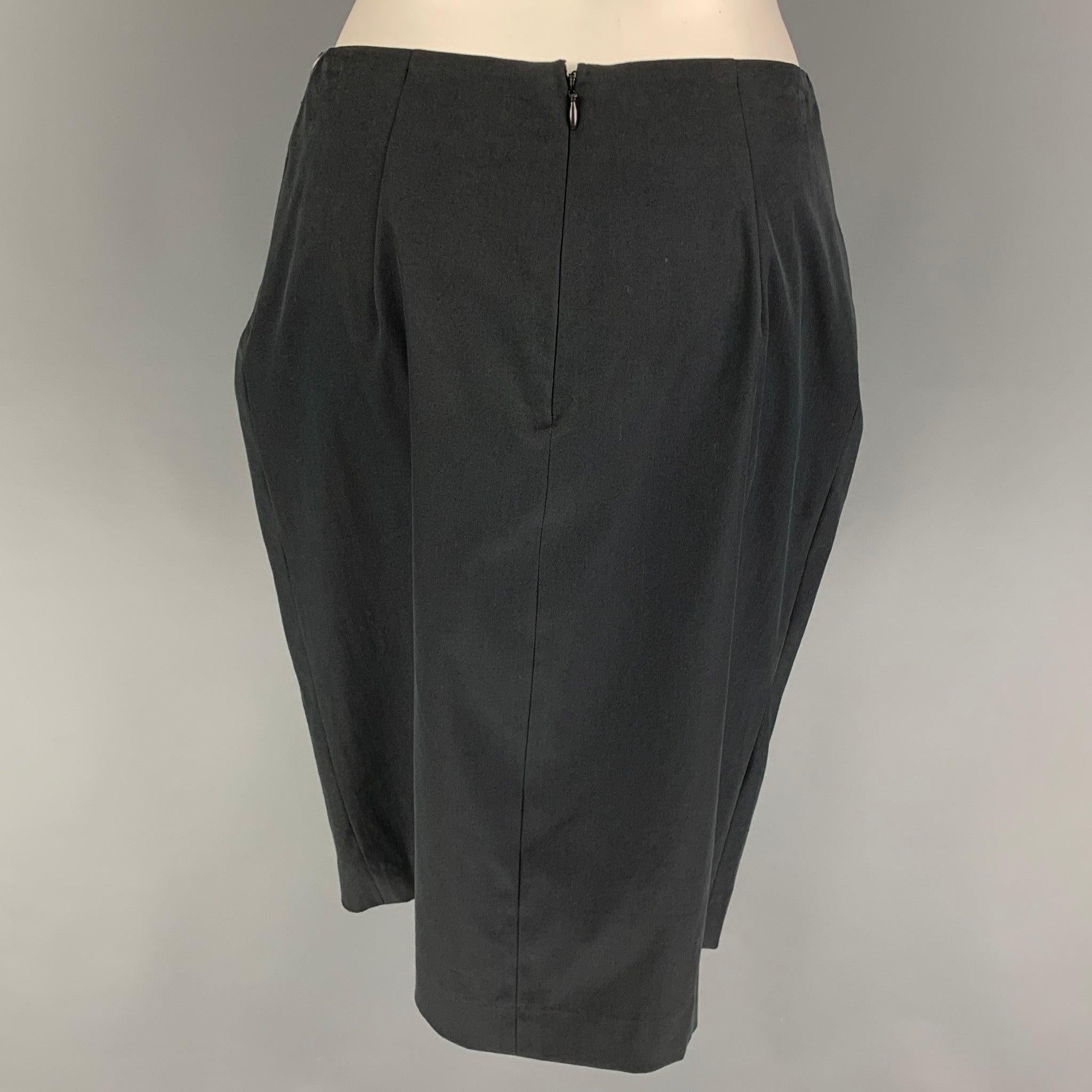 ETRO Size 8 Slate Cotton Blend Pleated Skirt In Excellent Condition For Sale In San Francisco, CA