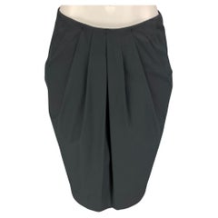 ETRO Size 8 Slate Cotton Blend Pleated Skirt