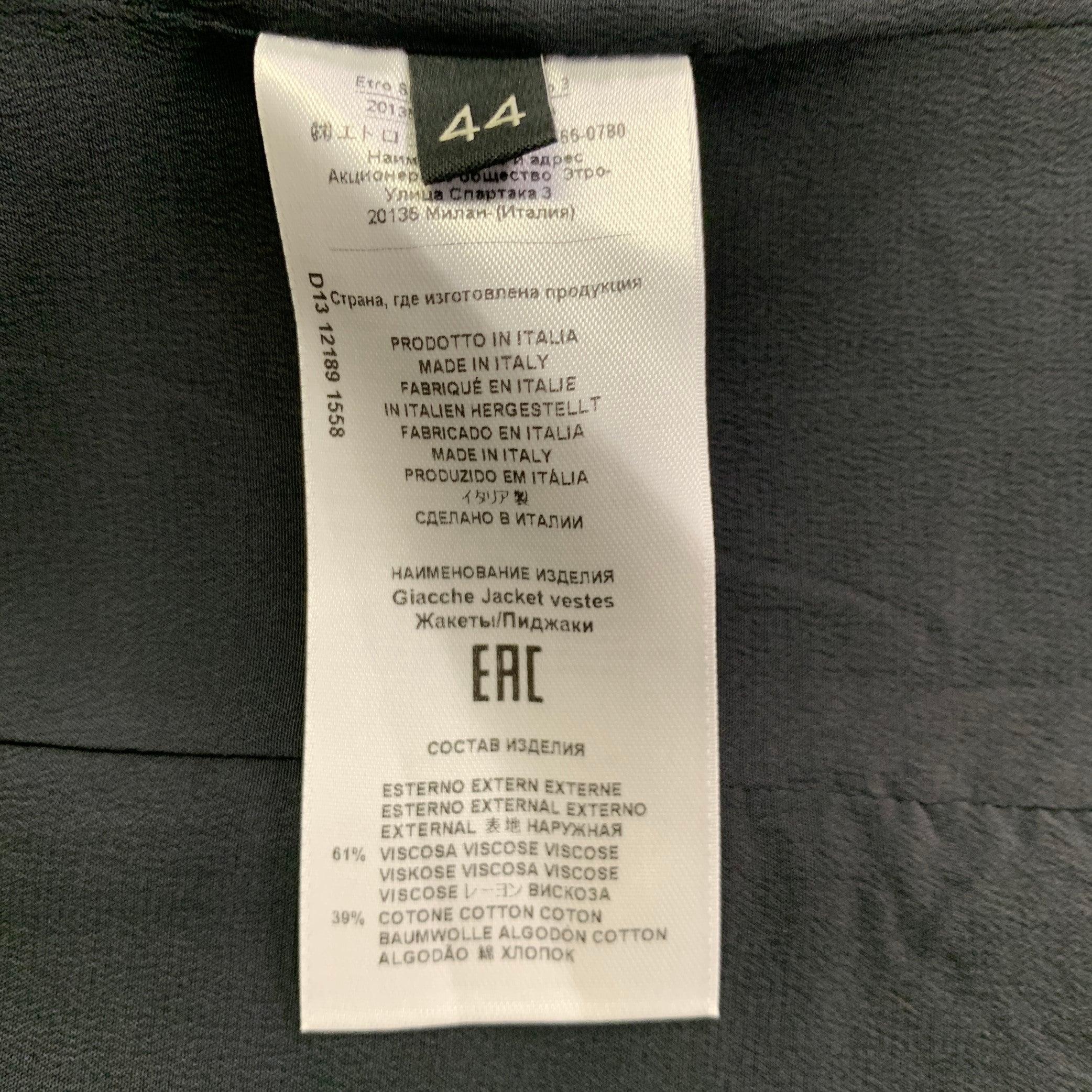 ETRO Größe L Schwarzer Brokat-Jacquard Hosenanzug mit flacher Front und Revers im Angebot 6