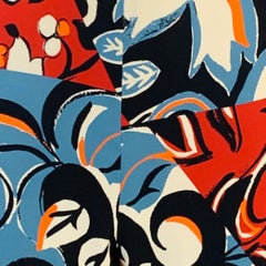 ETRO Taglia L Nero Multi Colore Miscela di Viscosa Astratto Floreale Abito Pantaloni Affusolati