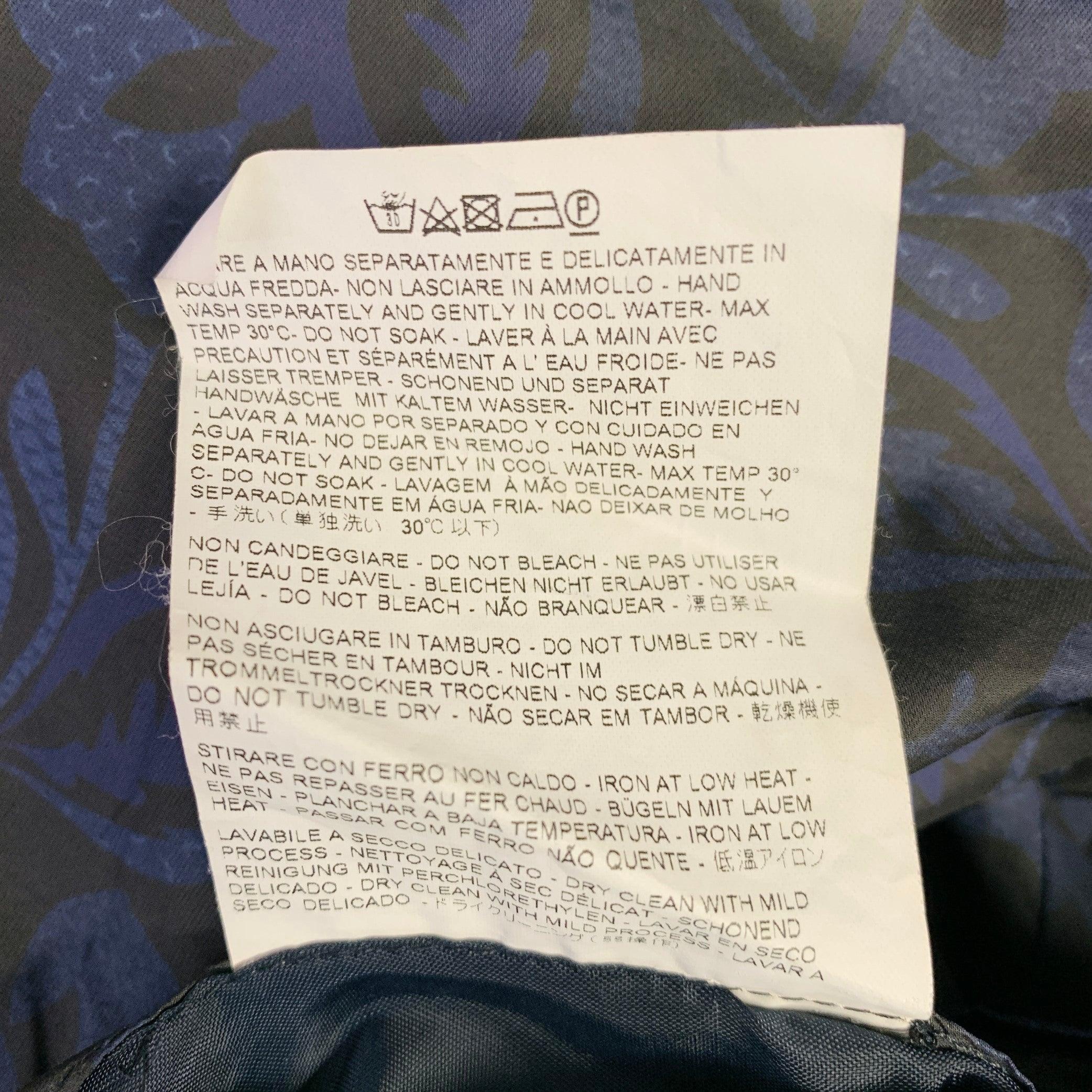 ETRO Size L Blue Black Multi Color Polyester Reversible Jacket en vente 2