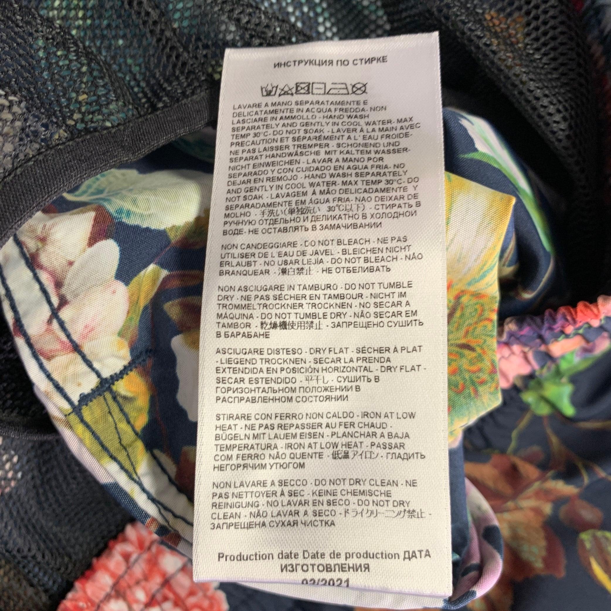Men's ETRO Size L Multi Color Floral Polyamide Swim Trunks For Sale