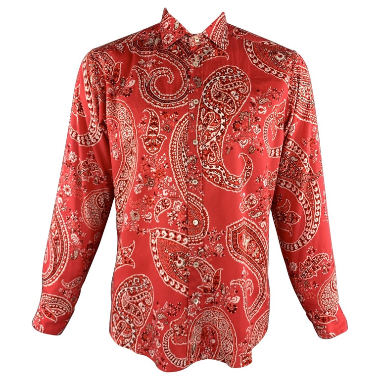 90s Etro Blouse Vintage Paisley Print Buttoned Down Shirt 