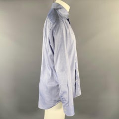 Etro Size M Blue Pointed Collar Long Sleeve Shirt