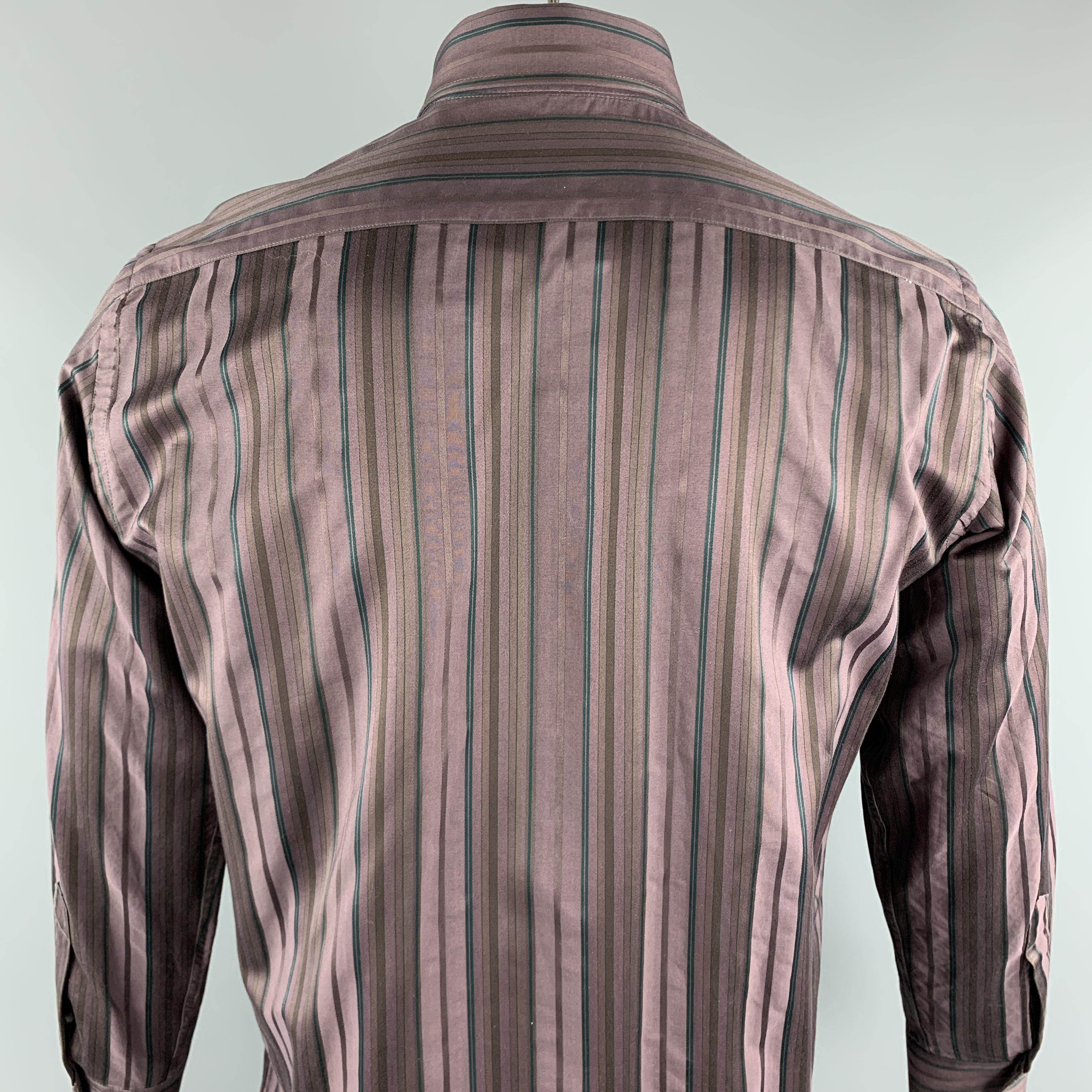 brown stripe dress shirt