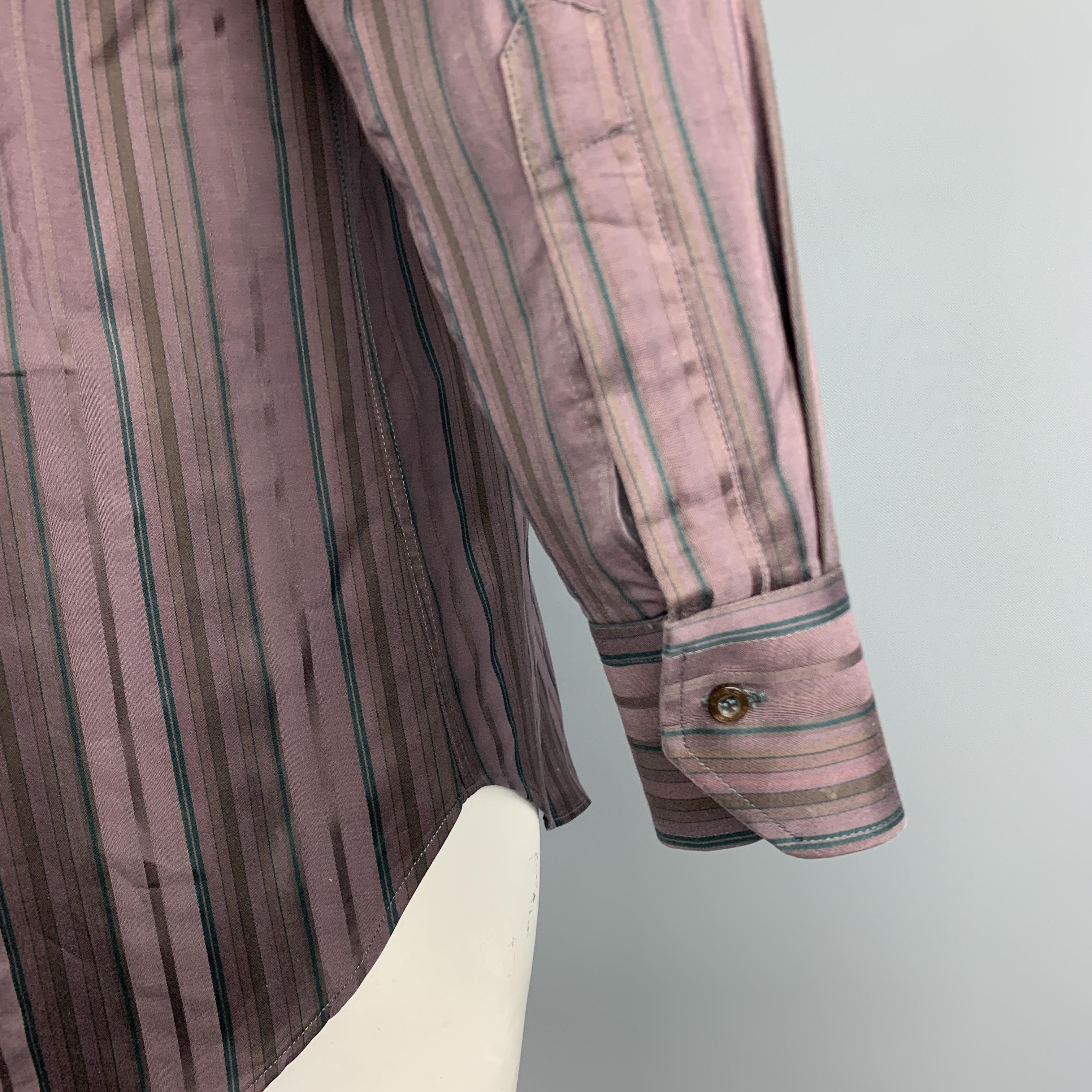 brown striped shirt long sleeve