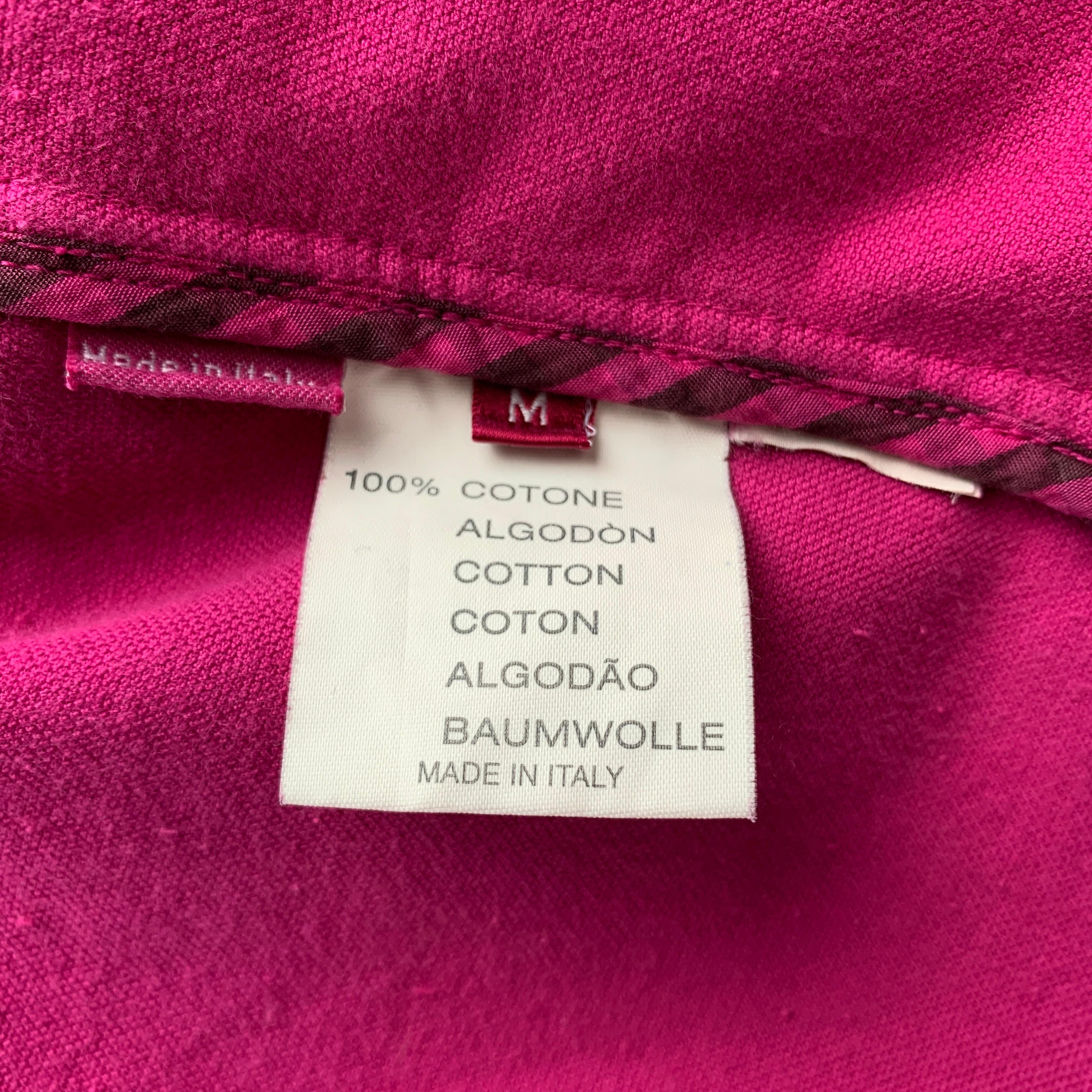 Red ETRO Size M Fuchsia Cotton Velvet Notch Lapel Sport Coat
