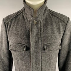 ETRO Größe M Graubraun Heather Brown Wool Notch CollarJacket