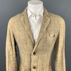 ETRO Size M Khaki Linen Notch Lapel Sport Coat