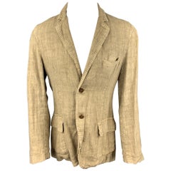 ETRO Size M Khaki Linen Notch Lapel Sport Coat