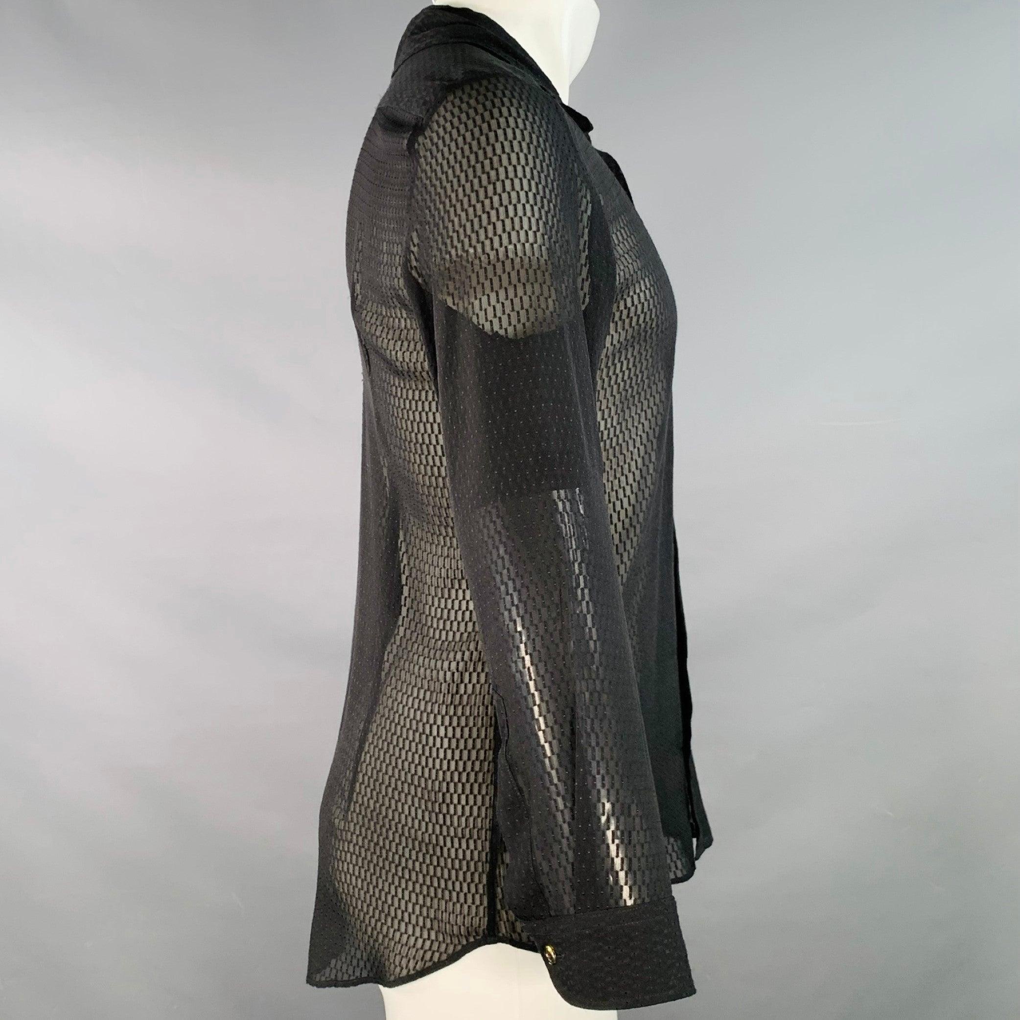 Noir ETRO Size S Chemise à manches longues géométrique noire transparente en vente