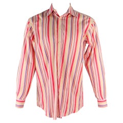 ETRO Talla S Camisa de manga larga con botones de algodón a rayas multicolor