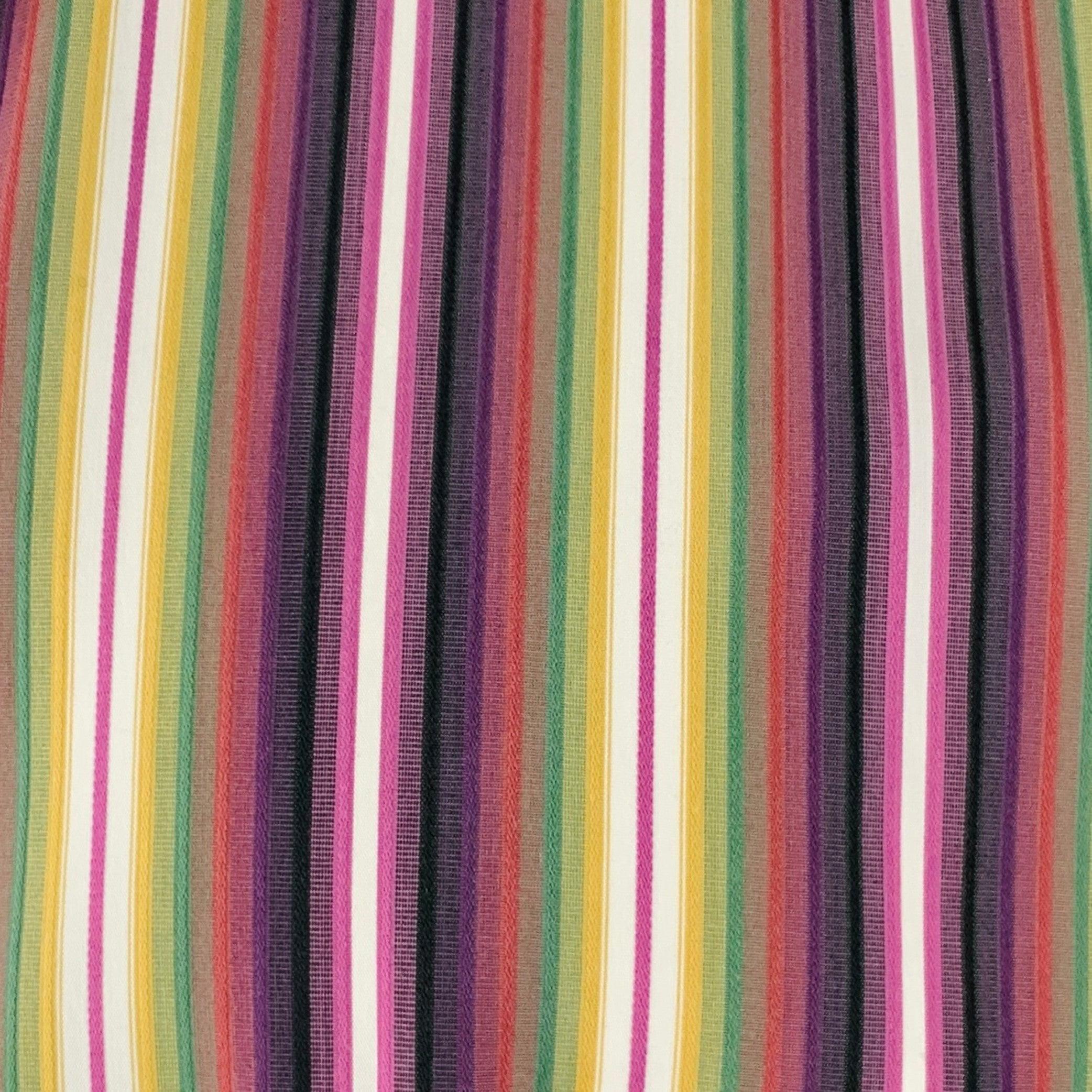 ETRO long sleeve shirt in a purple and green cotton blend fabric featuring a vertical stripe pattern, spread collar, and button closure. Made in Italy.Excellent Pre-Owned Condition. 

Marked:   44 

Measurements: 
 
Shoulder: 18 inches Chest: 44