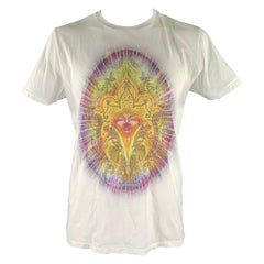 ETRO Size XL White Graphic Cotton Short Sleeve Shirt (Chemise à manches courtes en coton)