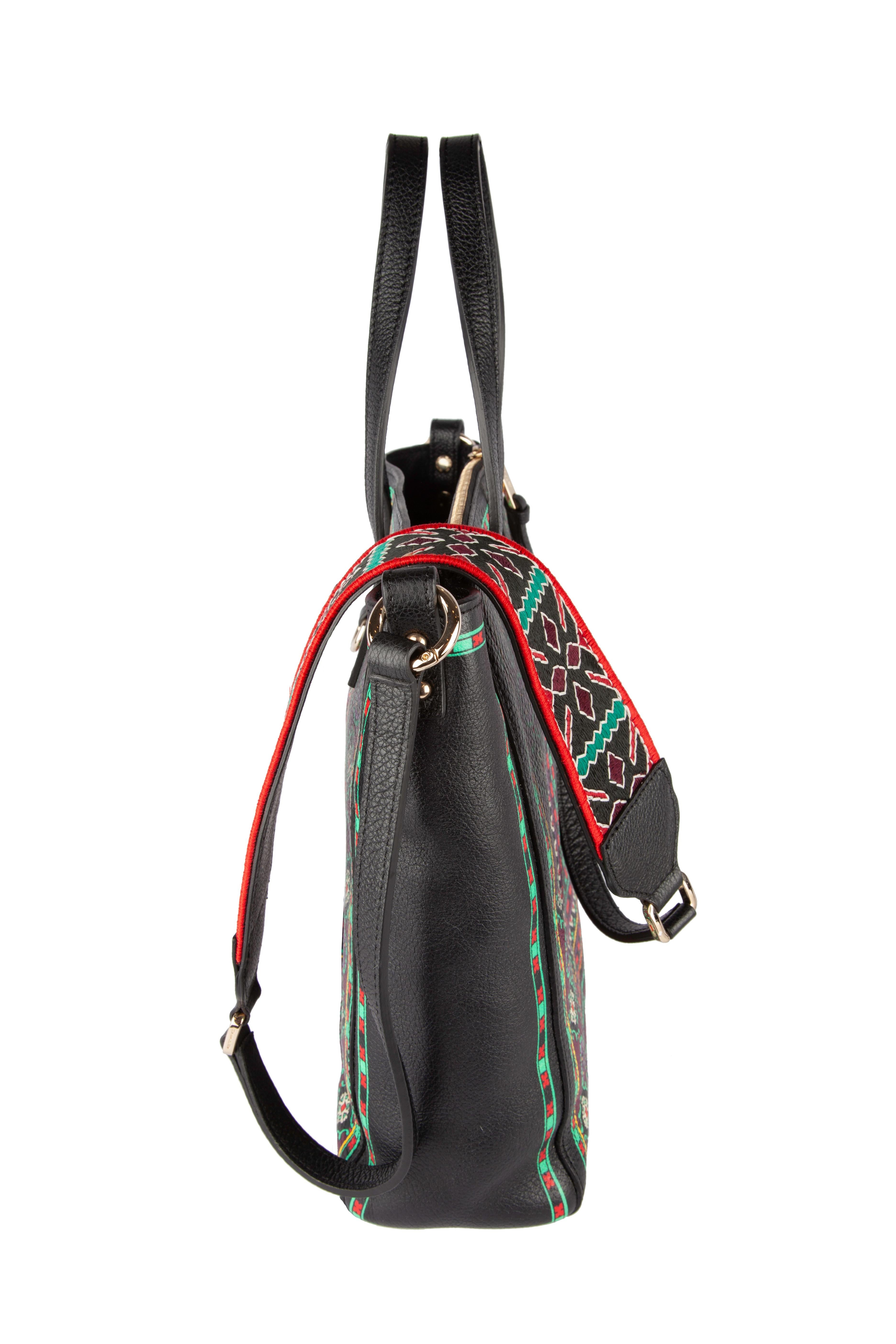 Shopping Tote piccola in pelle con stampa Southwestern e tracolla ricamata di Etro In condizioni Nuovo a Paradise Island, BS