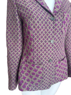 Blazer Unisex Etro Lana Seda Gris Púrpura, Talla 46