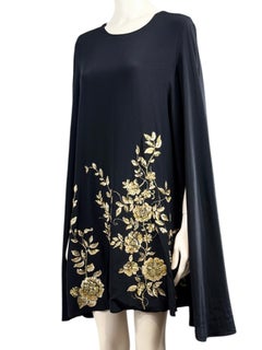 Etro Spring 2019 Mini silk cape dress embroidered