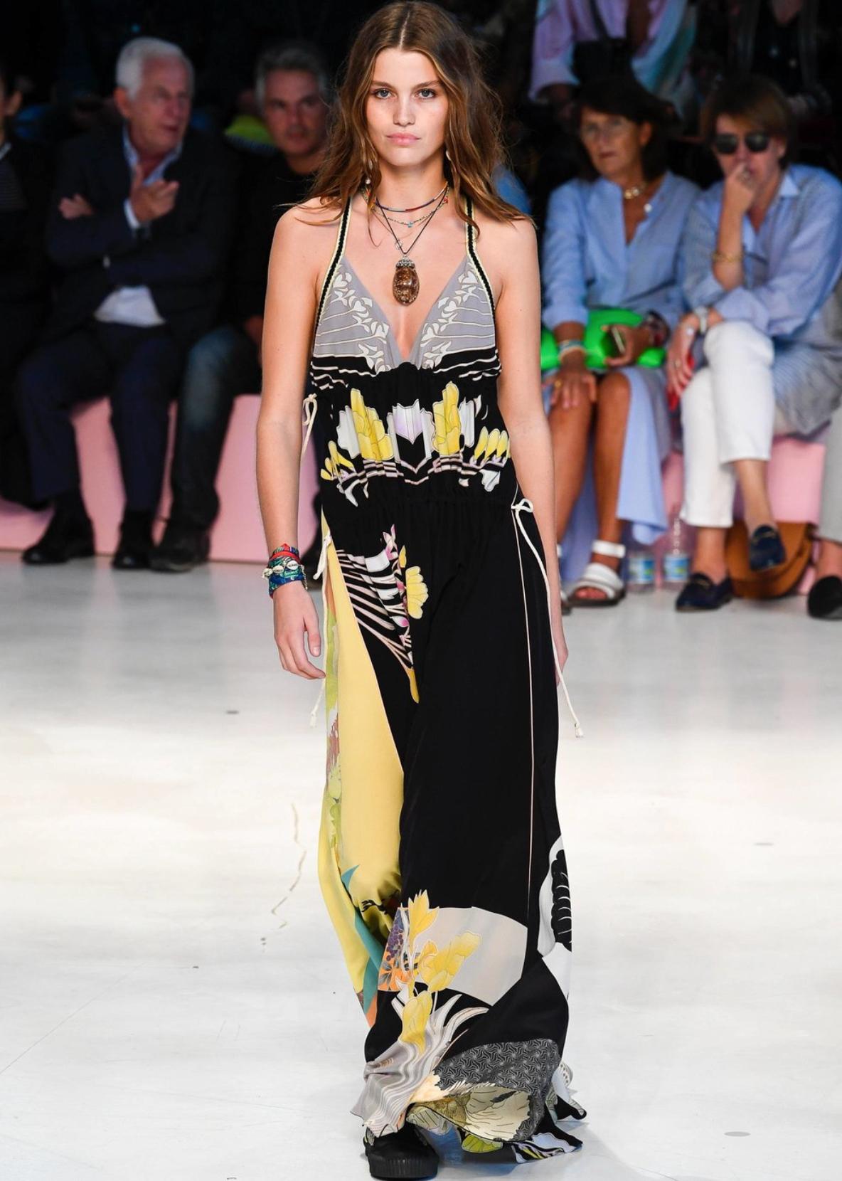 Black Etro Spring 2019 Runway Multicolored Floral Backless Silk Maxi Dress Sz 40 NWT For Sale