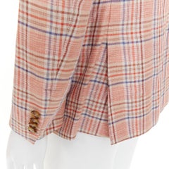 ETRO Superleggera checkered linen cotton half canvas handstitched summer blazer
