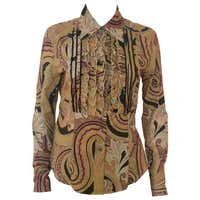 Etro silk Chiffon floral wraparound blouse at 1stDibs