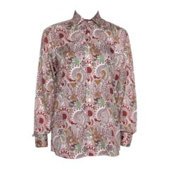 Etro - Chemise à manches longues en coton à imprimé floral cachemire taupe S