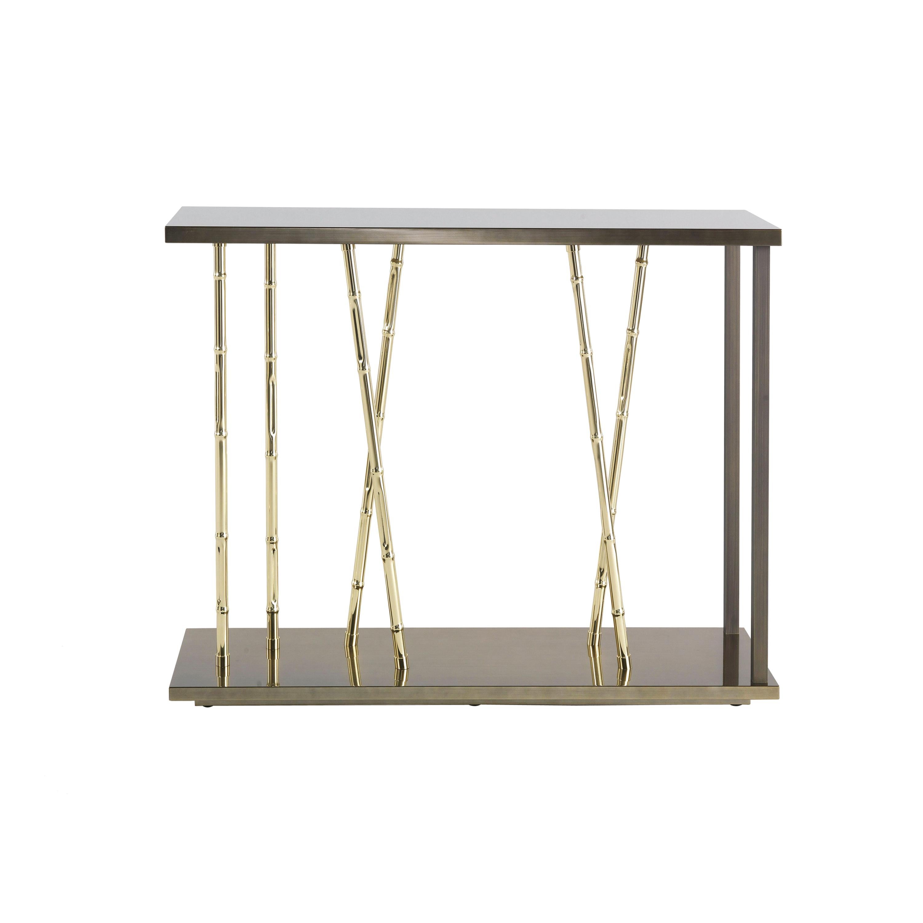 21st Century Taxila Console in Metal and Wood by Etro Home Interiors For Sale