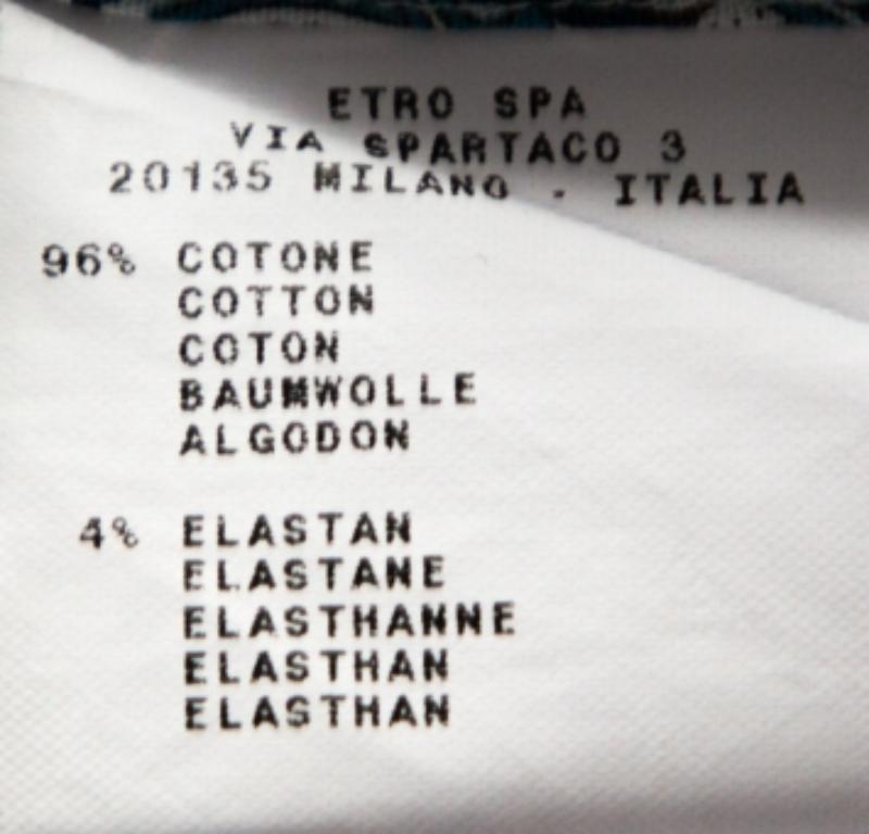 Etro Teal Blaues bedrucktes Stretch-Baumwollhemd mit Paisleymuster S im Zustand „Hervorragend“ im Angebot in Dubai, Al Qouz 2